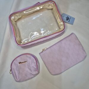 Set: Neceser grande transparente + Neceser mediano + Monedero